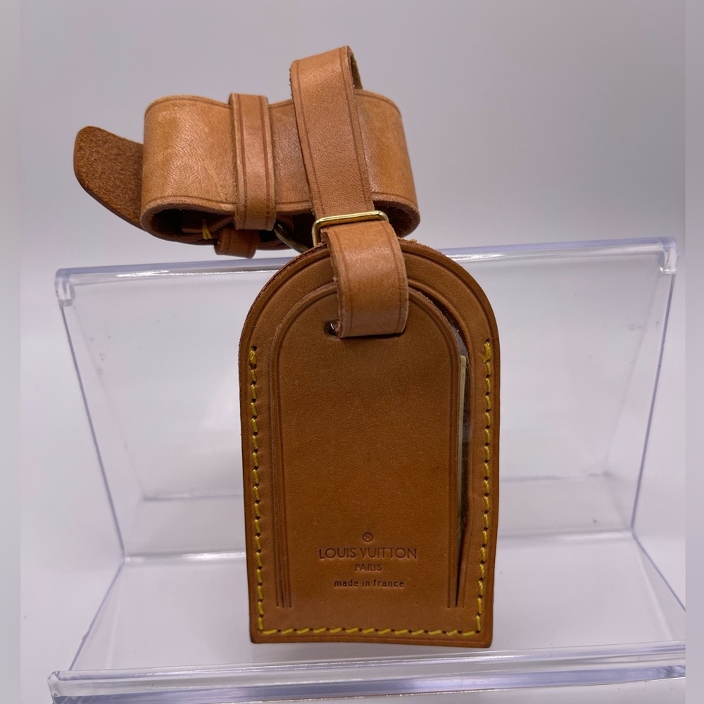 Louis Vuitton - natural leather luggage / name tag & poignet set